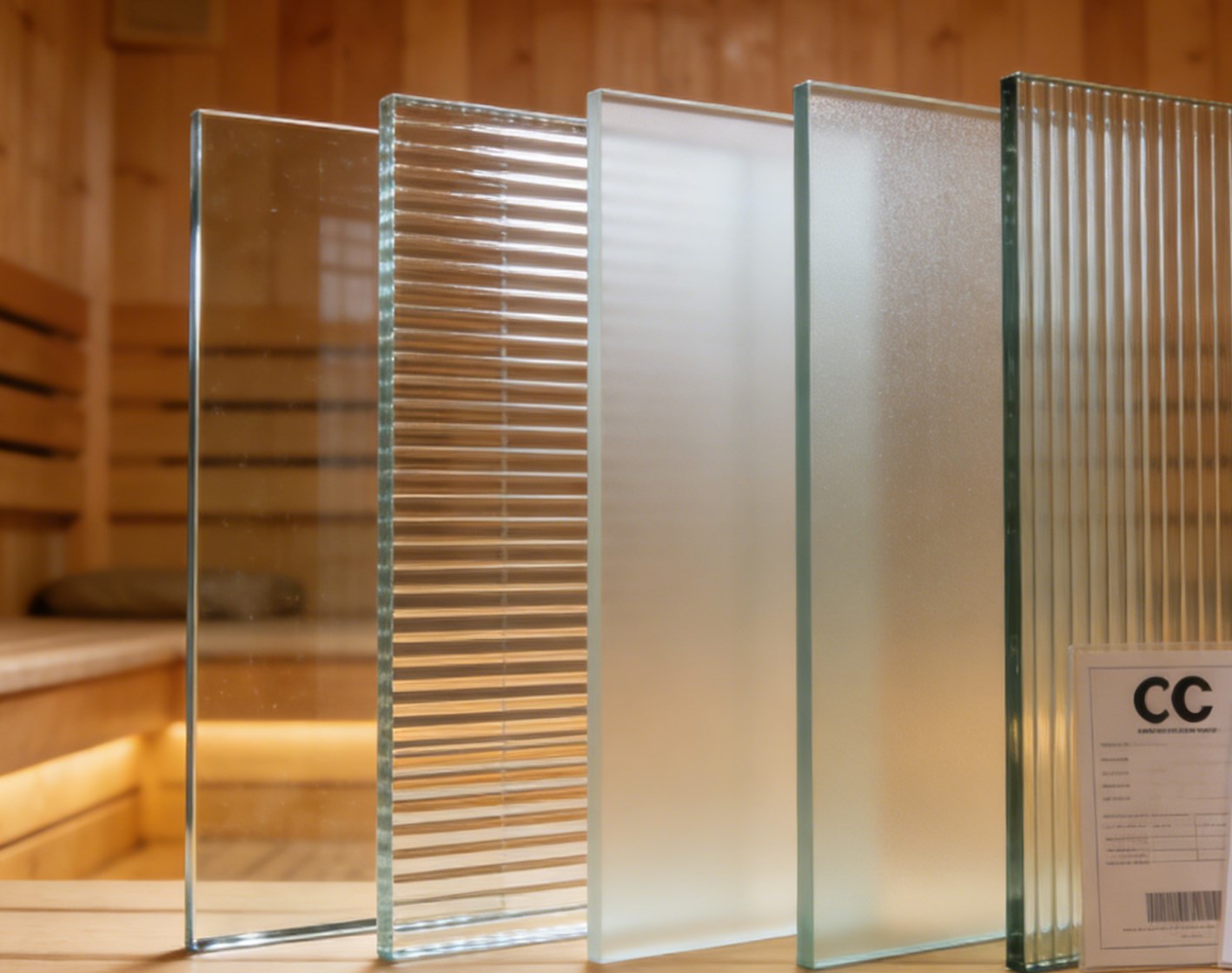 Saunos kambarys, sprogimui atsparus stiklas